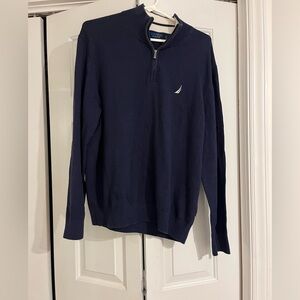 Nautica Men's Zip Up Sweater in Dark Blue